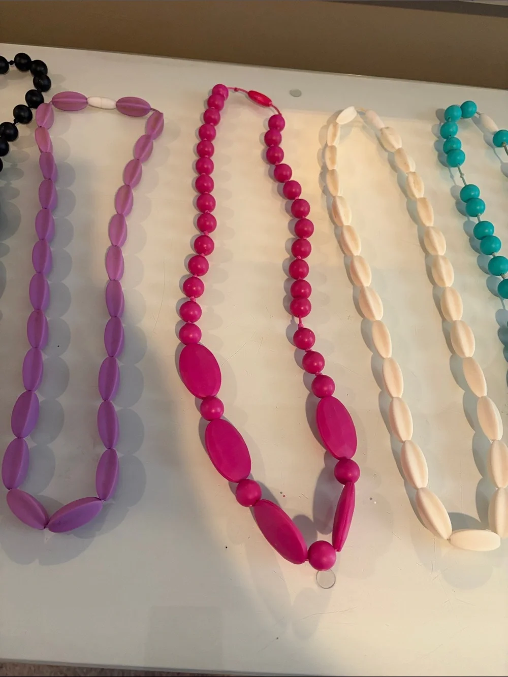 Baby teething Necklace Lot - Navy, Gray, Black, Pink, Cream, Teal, black & white